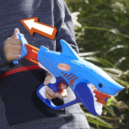 Blaster Nerf Junior Wild Sharkfire, facile da usare, 8 dardi Nerf Elite, dai 6 anni