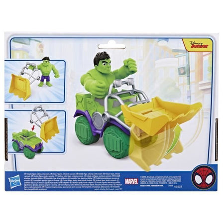 Set scatola camion da demolizione Spidey Hulk, veicolo con statuetta da 10 cm, giocattoli per bambini di 3 anni, Spidey e i suoi amici straordinari