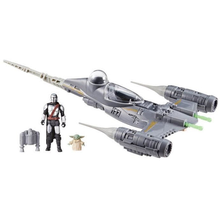 La nave Starfighter N-1 del Mandalorian, figurine Grogu e Mandalorian da 10 cm, giocattolo per bambini dai 4 anni, Star Wars Epic Her