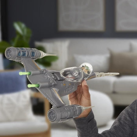 La nave Starfighter N-1 del Mandalorian, figurine Grogu e Mandalorian da 10 cm, giocattolo per bambini dai 4 anni, Star Wars Epic Her