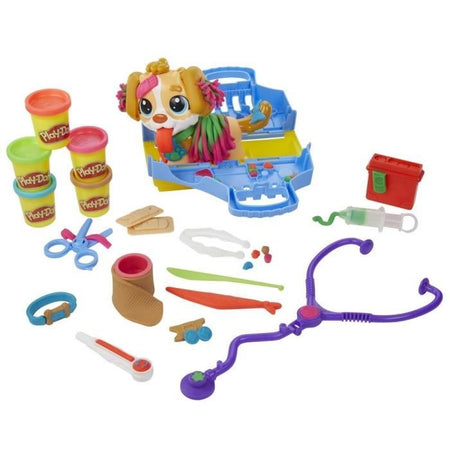 PLAY-DOH - Box - Lo studio veterinario con cane, valigetta, 10 attrezzi e 5 colori