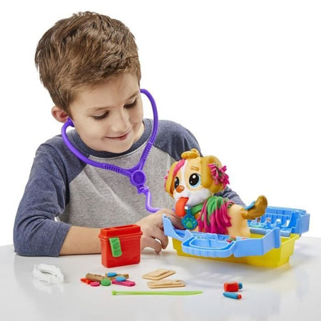 PLAY-DOH - Box - Lo studio veterinario con cane, valigetta, 10 attrezzi e 5 colori