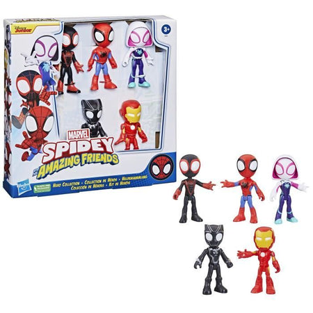 Confezione Spidey 5 figurine Collezione Hero, giocattolo per bambini, Spidey e i suoi straordinari amici, da 3 anni