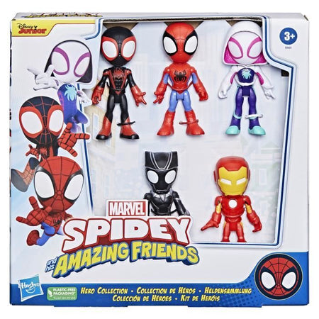 Confezione Spidey 5 figurine Collezione Hero, giocattolo per bambini, Spidey e i suoi straordinari amici, da 3 anni