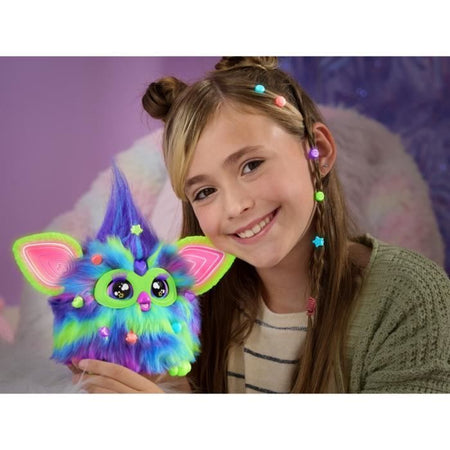 Furby Galaxy, peluche ad attivazione vocale che si illumina al buio, giocattoli interattivi, dai 6 anni