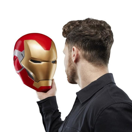 Casco elettronico Iron Man, con effetti di luce, giocattolo cosplay da collezione premium per adulti, serie Marvel Legends