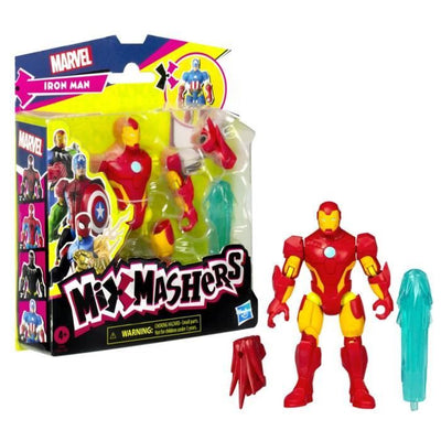 MixMashers Iron Man, statuetta personalizzabile da 12 cm da abbinare e mixare con accessori, Marvel, dai 4 anni