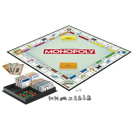 Monopoly classico, gioco da tavolo, con contenitore e pedine grandi, da 2 a 6 giocatori, versione FR, da 8 anni,