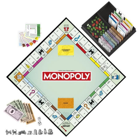 Monopoly classico, gioco da tavolo, con contenitore e pedine grandi, da 2 a 6 giocatori, versione FR, da 8 anni,