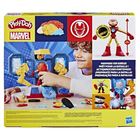 Play-Doh Iron Man Armour Factory, set con figura di Iron Man e argilla da modellare, dai 4 anni, Marvel
