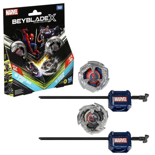 Beyblade X Marvel Collaborazione Spider-Man 3-60F vs. Venom 3-80N, confezione multipla