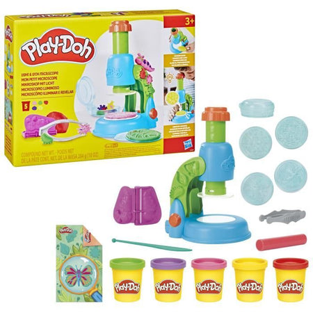 Play-Doh My Little Microscope, pasta da modellare, 9 accessori e 5 colori, dai 3 anni