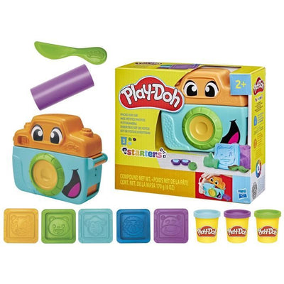 Play-Doh My Little Photos Starters, pasta da modellare, macchina fotografica finta, 7 accessori e tappetino per attività, dai 2 anni in su