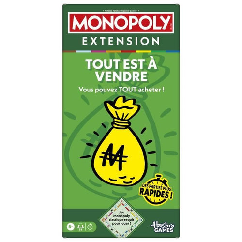 Espansione Monopoly Tutto è in vendita, rende il classico gioco Monopoly più divertente e veloce, giochi da tavolo, 2-6 giocatori, 40