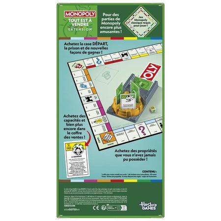 Espansione Monopoly Tutto è in vendita, rende il classico gioco Monopoly più divertente e veloce, giochi da tavolo, 2-6 giocatori, 40