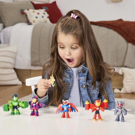 Confezione di statuette degli Avengers in armatura, Marvel Iron Man e i suoi fantastici amici