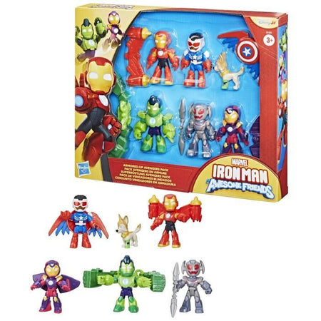 Confezione di statuette degli Avengers in armatura, Marvel Iron Man e i suoi fantastici amici