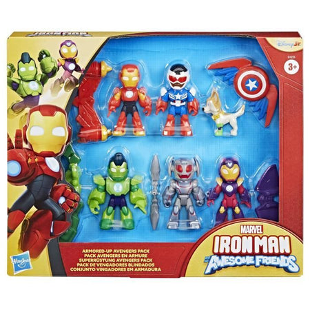 Confezione di statuette degli Avengers in armatura, Marvel Iron Man e i suoi fantastici amici
