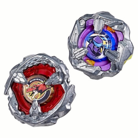Beyblade X Dual Pack Beat Tyranno 4-70Q e Knife Shinobi 4-80HN, 2 trottole da competizione Takara Tomy Right-Spin originali