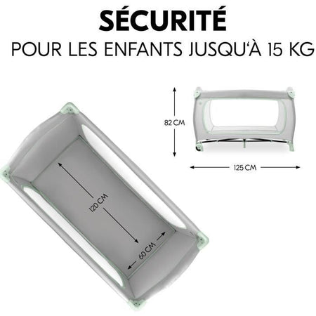 Lettino da viaggio - HAUCK - SLEEP N PLAY GO PLUS - 60 x 120 cm - Dalla nascita - Pieghevole - Ruote - Dusty Mint