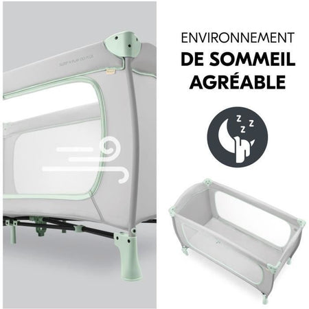 Lettino da viaggio - HAUCK - SLEEP N PLAY GO PLUS - 60 x 120 cm - Dalla nascita - Pieghevole - Ruote - Dusty Mint