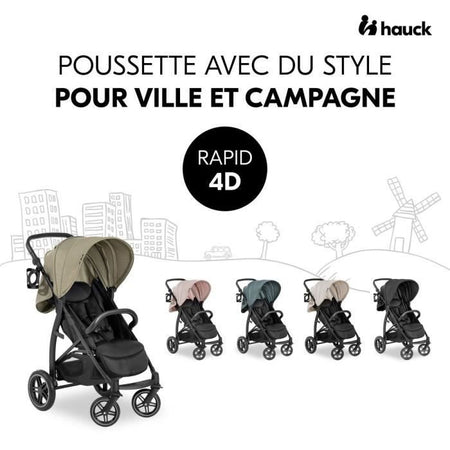 HAUCK - Passeggino fuoristrada - RAPID 4D - Chiusura con una mano - 4 ruote - Jungle