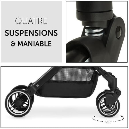 HAUCK - Passeggino compatto - TRAVEL N CARE - 4 ruote - Chiusura con 1 mano - Nero