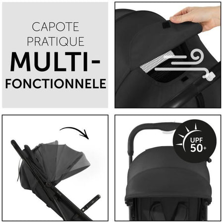 HAUCK - Passeggino compatto - TRAVEL N CARE - 4 ruote - Chiusura con 1 mano - Nero