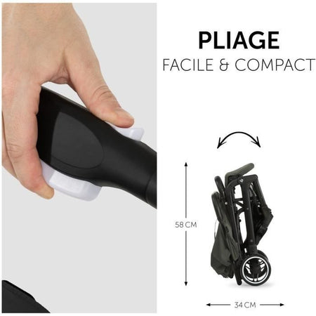 HAUCK - Passeggino compatto - TRAVEL N CARE - 4 ruote - Chiusura con 1 mano - Oliva