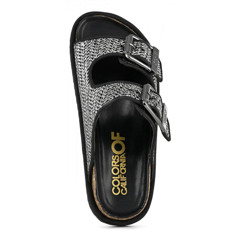 Colors of California Sandalo rafia laminata con fibbie
 scarpe donna

HC.BIOW07/GUN