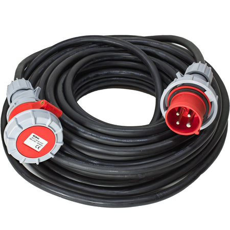 PROLUNGA ELETTRICA TRIFASE 4 POLI INDUSTRIALE PROFESSIONALE DA 20 METRI - CAVO IN NEOPRENE 4G2.5