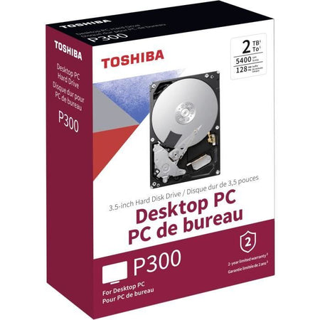 Disco rigido interno - TOSHIBA - P300 - 2 TB - 5400 giri/min - 3.5 Confezione al dettaglio (HDWD220EZSTA)