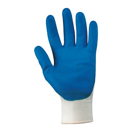 Guanti da lavoro "888 Blu" spalmati in poliuretano con polsino elastico e filo continuo