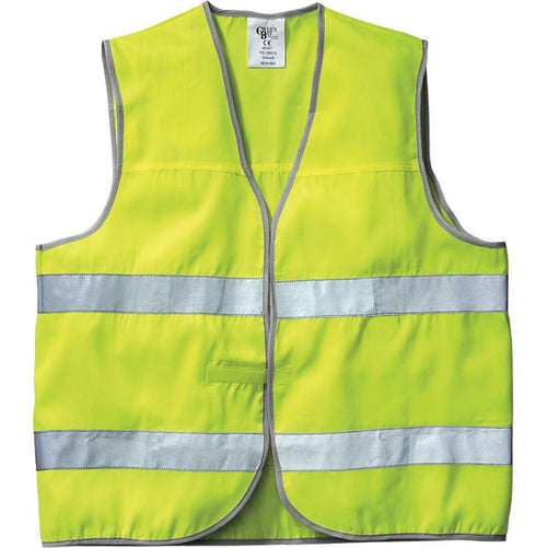 Gilet alta visibilità New Way 100% poliestere smanicato con bande rifrangenti