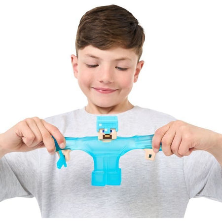Figura elastica - GOO JIT ZU - Minecraft Steve - 11 cm - Texture elastica - 3x elastico