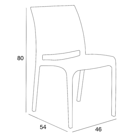 VOLGA - sedia da giardino in plastica Grigio chiaro