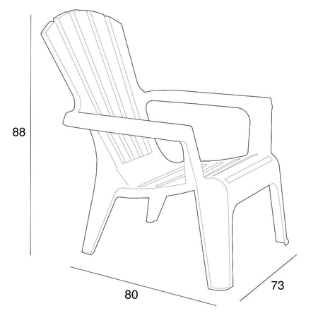 MARYLAND - poltrona da giardino in plastica Nero