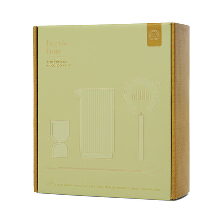 Set di Attrezzi da Bar Renley - Jigger, Colino, Cucchiaio e Bicchiere - Oro
