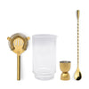 Set di Attrezzi da Bar Renley - Jigger, Colino, Cucchiaio e Bicchiere - Oro