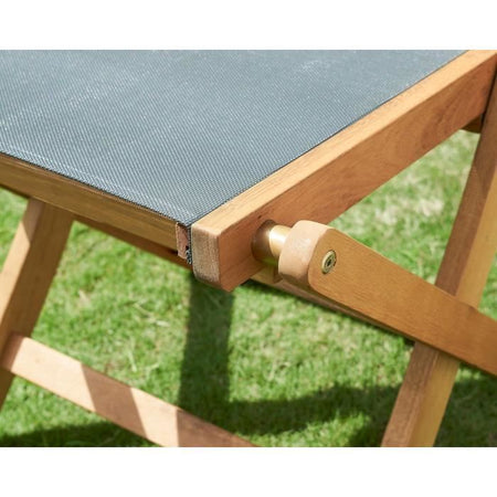 Set di 4 sedie da giardino in legno di acacia FSC e seduta in textilene - 50 x 57 x 90 cm - Grigio