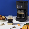 Caffettiera programmabile - HKoeNIG - MG32 - 1,5 L (12 tazze) - 1000 W - Schermo LCD - Mantieni caldo - Nero e acciaio inossidabile