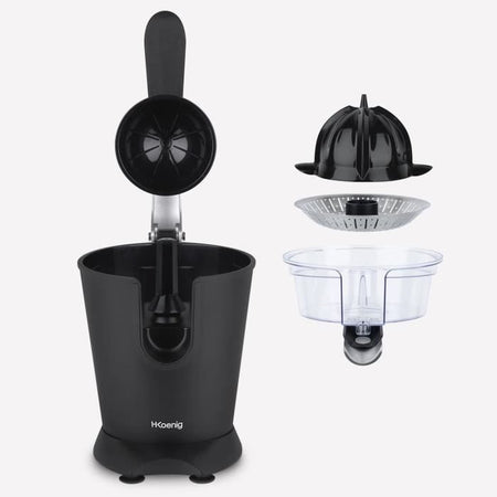 Spremiagrumi - HKoeNIG - AGR82 - Elettrico - 160 W - Dispositivo silenzioso - Nero opaco e acciaio inossidabile