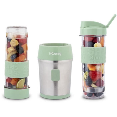 Mini frullatore - SMOO18 - 300 W - 570 mL - Verde pastello - 2 bottiglie incluse