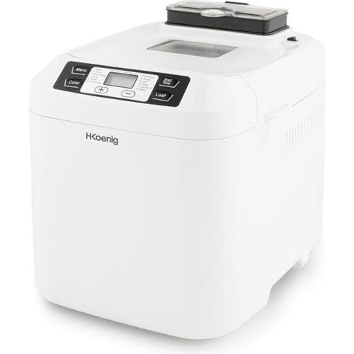 H.KoeNIG BAKE340 - Macchina per il pane con semi - 12 programmi - 3 livelli di cottura - 550W - 2 formati: 650 o 800g - Schermo LCD