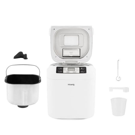 H.KoeNIG BAKE340 - Macchina per il pane con semi - 12 programmi - 3 livelli di cottura - 550W - 2 formati: 650 o 800g - Schermo LCD