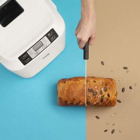 H.KoeNIG BAKE340 - Macchina per il pane con semi - 12 programmi - 3 livelli di cottura - 550W - 2 formati: 650 o 800g - Schermo LCD