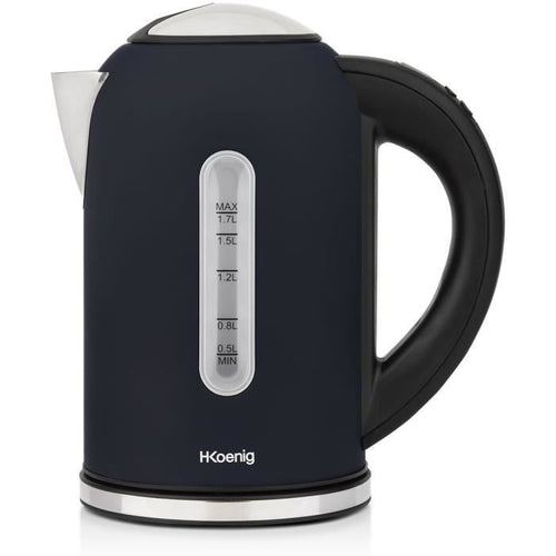 Bollitore programmabile - HKoeNIG - Boe56 - 1,7 L - 2200 W - Temperatura regolabile - Schermo LCD - Blu notte opaco e acciaio inossidabile