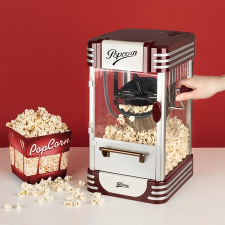Macchina per popcorn - HKoeNIG - Design retrò - Capacità 50 g - Luce interna