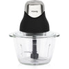 Mini tritatutto elettrico - H.Koenig - LEO8 - 320 W - Ciotola in vetro da 1 L - Lame in acciaio inossidabile - Nero opaco e cromato