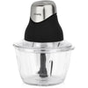Mini tritatutto elettrico - H.Koenig - LEO8 - 320 W - Ciotola in vetro da 1 L - Lame in acciaio inossidabile - Nero opaco e cromato